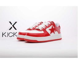 A Bathing Ape Bape Sta Patent Leather White Red (2023)