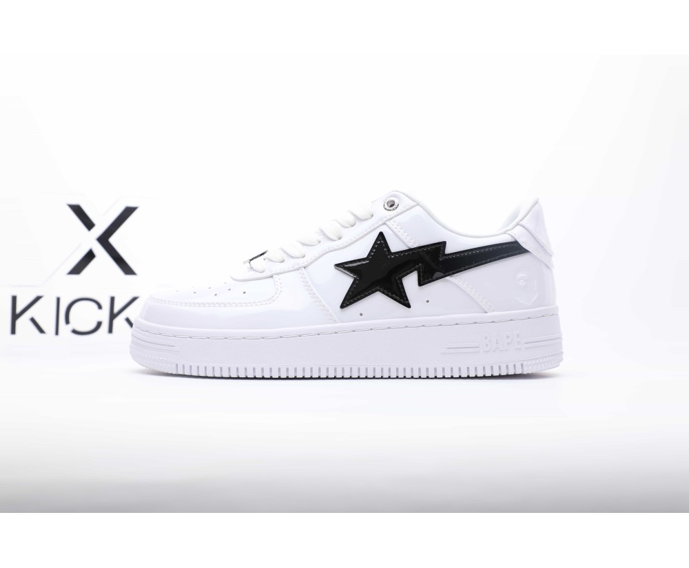 A Bathing Ape Bape Sta #2 White Patent