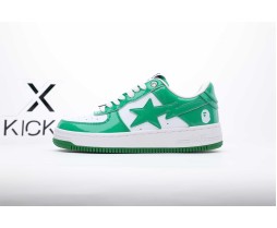 A Bathing APE STA Patent GREEN WHITE