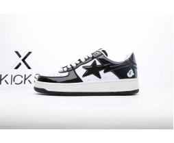 A Bathing Ape Bape Sta Patent Leather Black White