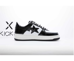 A Bathing Ape Bape Sta Patent Leather Black White