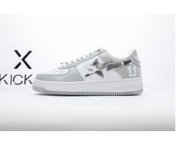 A Bathing Ape Bape Sta Patent Gray White