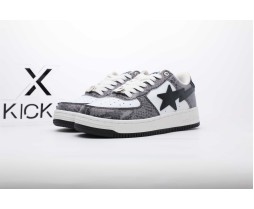 A Bathing Ape Bape Sta Snake Print Leather GRAY