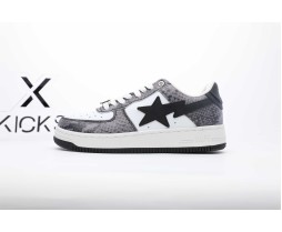 A Bathing Ape Bape Sta Snake Print Leather GRAY