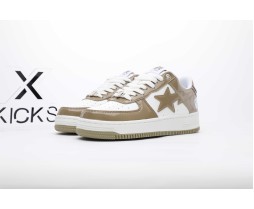 A Bathing Ape Bape Sta Patent Brown White