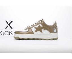 A Bathing Ape Bape Sta Patent Brown White