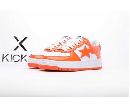 A Bathing Ape Bape Sta Patent Orange White