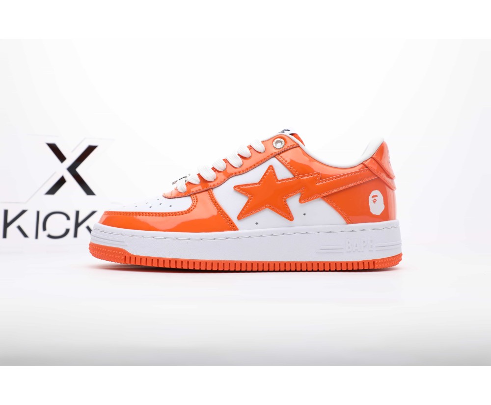 A Bathing Ape Bape Sta Patent Orange White