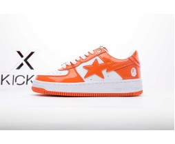 A Bathing Ape Bape Sta Patent Orange White