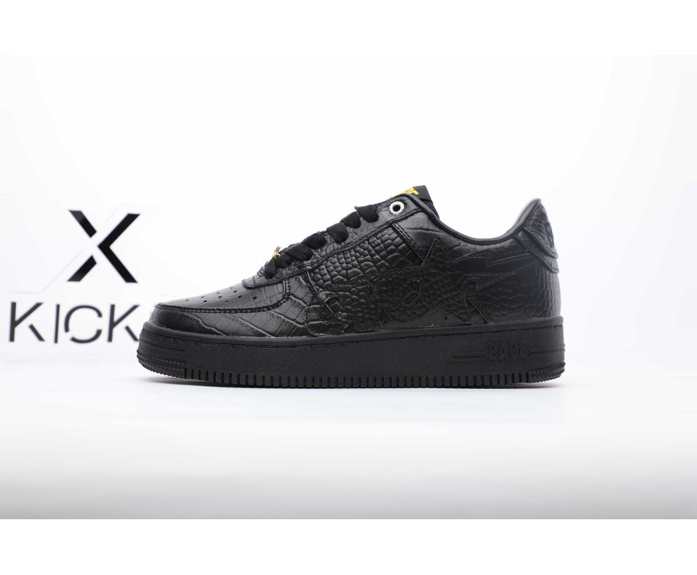 A Bathing Ape Bape Sta Black embossed pattern