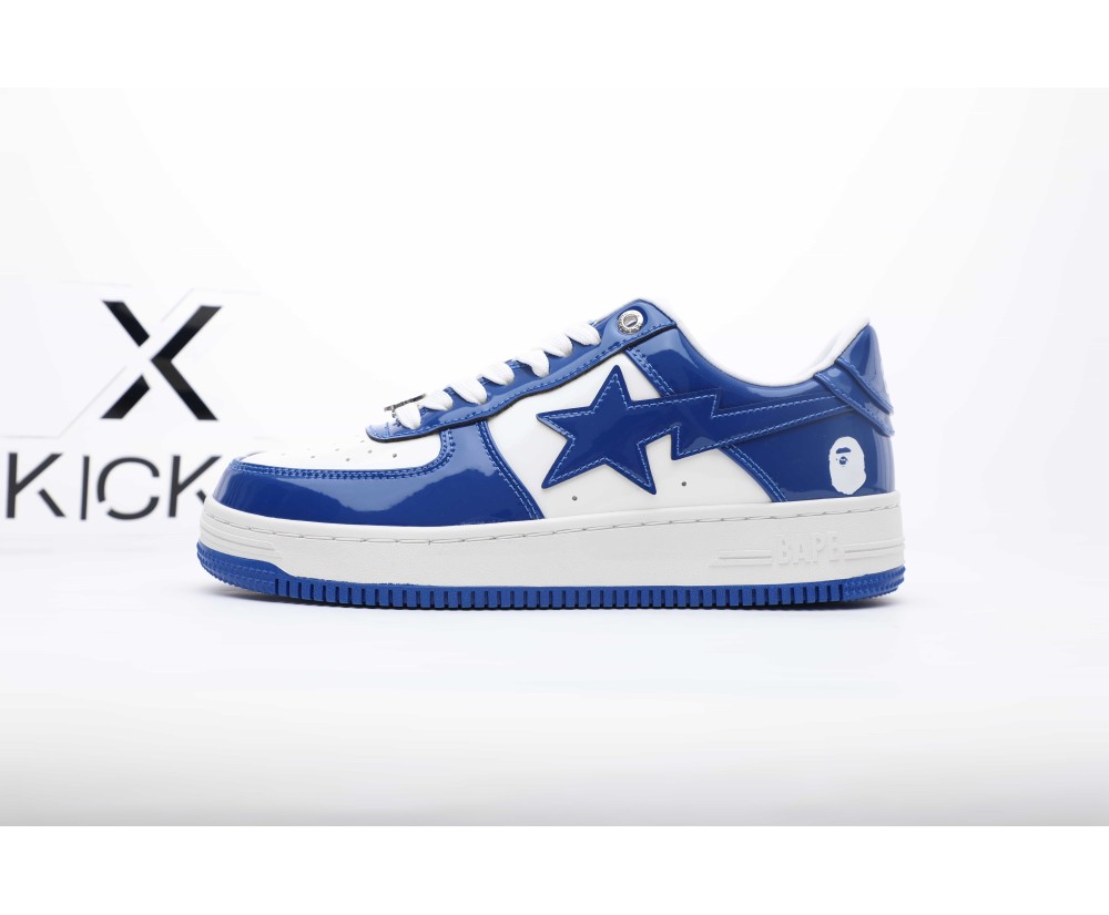A Bathing Ape Bape Sta Patent Leather White Blue (2023)