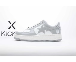A Bathing Ape Bape Sta Patent Gray White