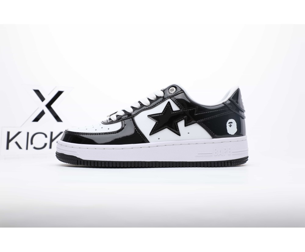 A Bathing Ape Bape Sta Patent Leather White Black