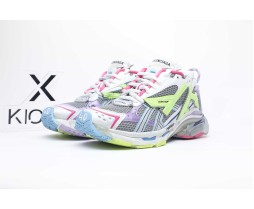 Balenciaga RunnerLeather Free Grey Light Purple Neon Yellow White