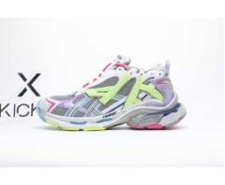 Balenciaga RunnerLeather Free Grey Light Purple Neon Yellow White
