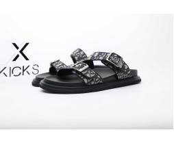 Dior Aqua Sandal Beige Black Dior Oblique Jacquard