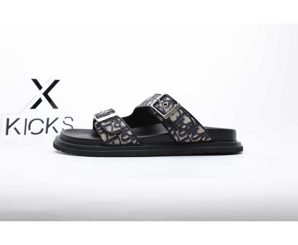 Dior Aqua Sandal Beige Black Dior Oblique Jacquard