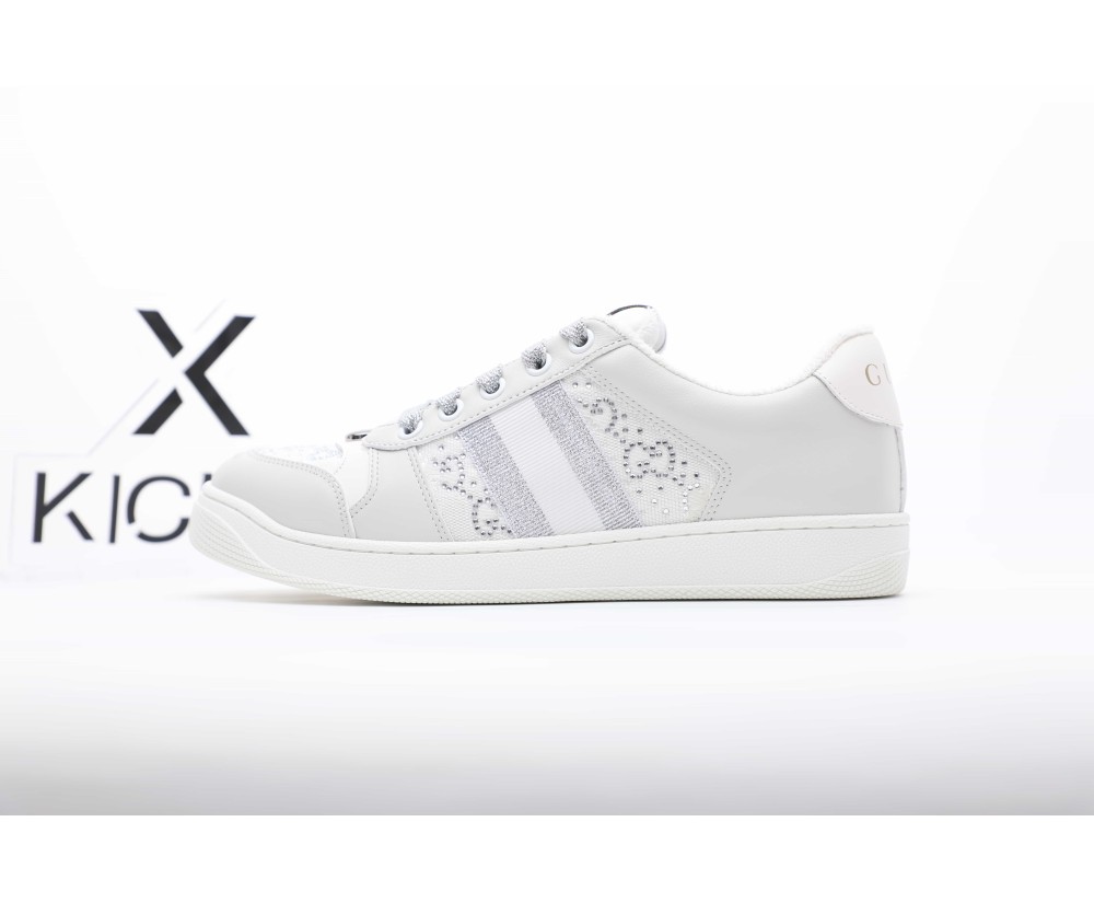 Gucci Screener GG white Suede