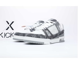 Louis Vuitton Trainer Monogram Denim Grey White