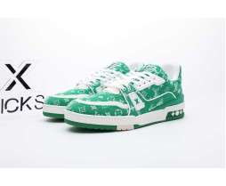 Louis Vuitton Trainer Green Monogram Textile