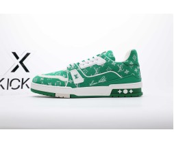 Louis Vuitton Trainer Green Monogram Textile