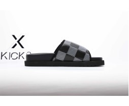 LV Sandal Black Gray Print