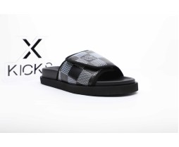 LV Sandal Black Gray Print