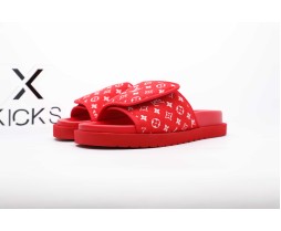Louis Vuitton Sandal Red White Print