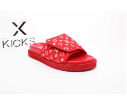 Louis Vuitton Sandal Red White Print
