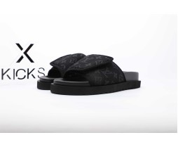 LV Sandal Black Gray Print