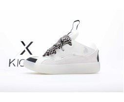 Lanvin Leather Curb Sneaker White