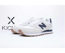 New Balance 574 White Navy Gum