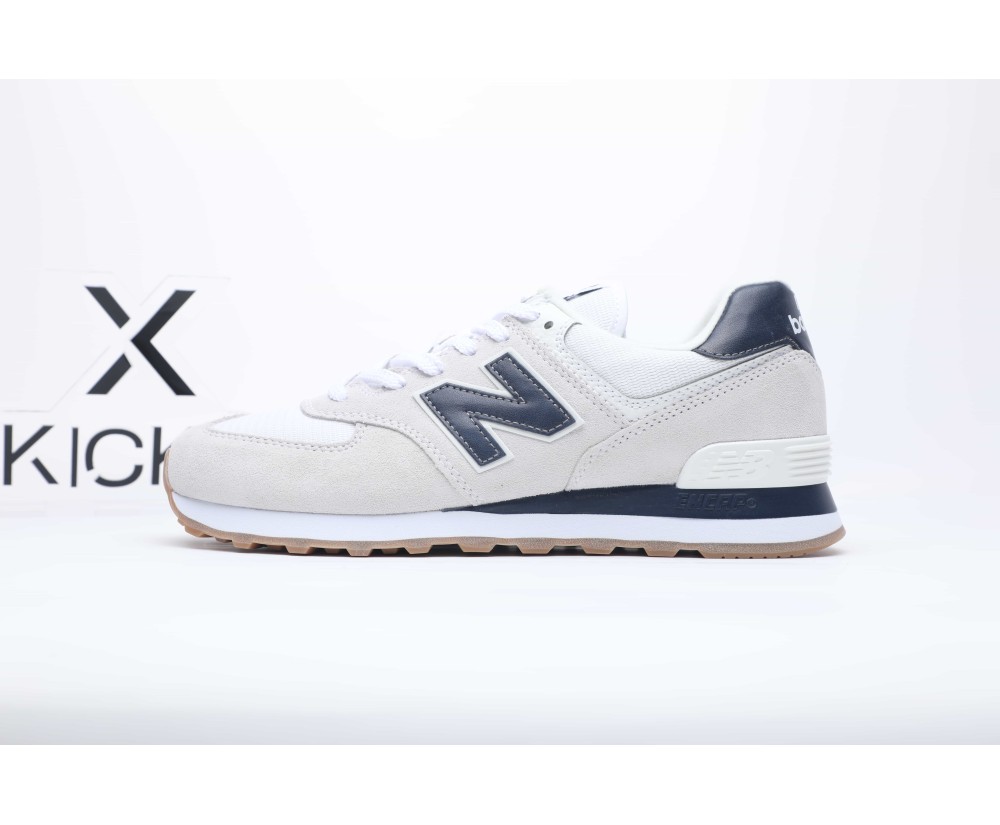 New Balance 574 White Navy Gum