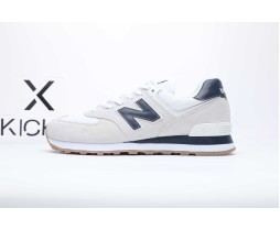 New Balance 574 White Navy Gum
