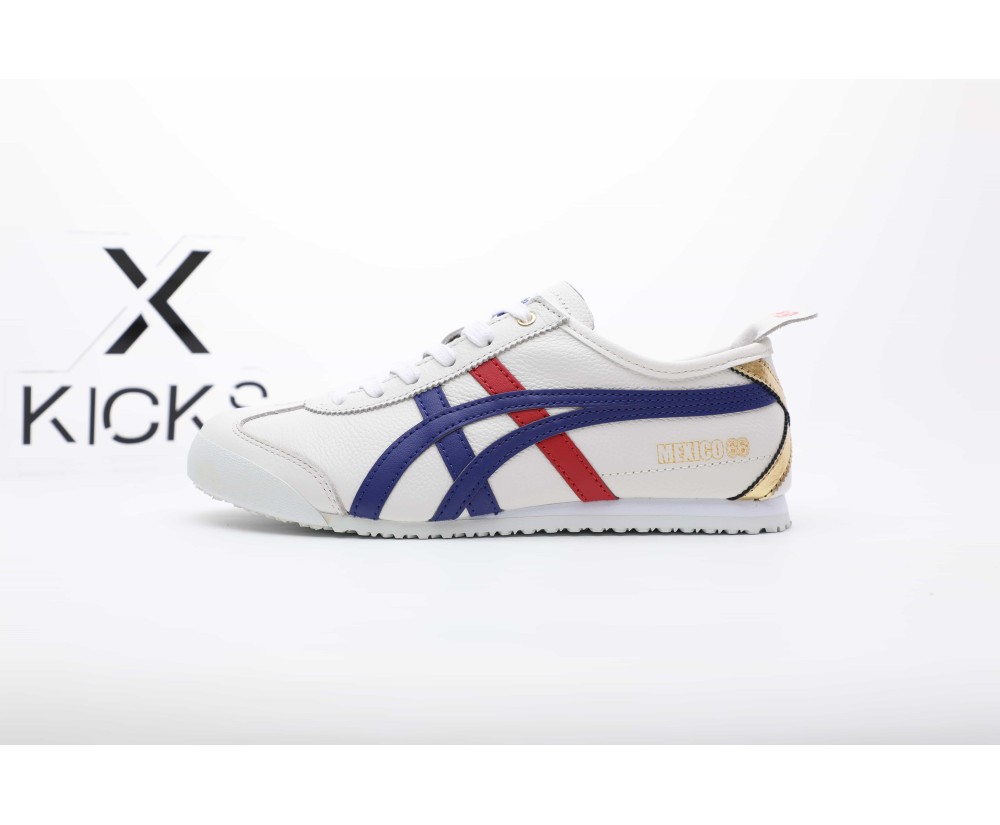 Onitsuka Tiger Mexico 66 White Blue Red Metallic Gold