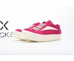 Rick Owens EDFU Vintage Sneaks Velour Suede Hot Pink Milk White