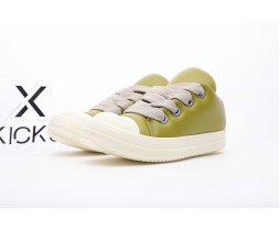 Rick Owens Jumbo Lace Padded Sneaks Green Milk