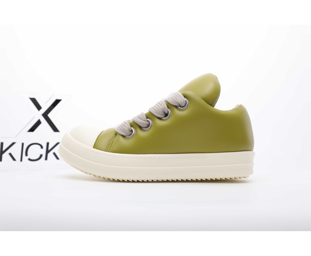Rick Owens Jumbo Lace Padded Sneaks Green Milk