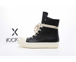 Rick Owens Ramones Leather High Top Black Cream