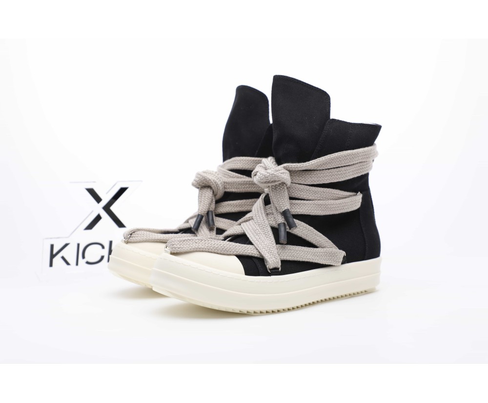 Rick Owens DRKSHDW Hexa High Black Pearl Milk Fat Lace