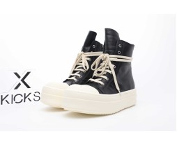 Rick Owens Mega Bumper Leather SneakersBlack Milk