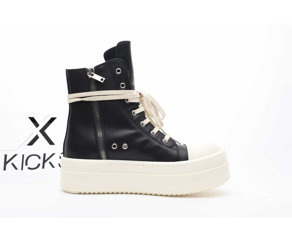 Rick Owens Mega Bumper Leather SneakersBlack Milk