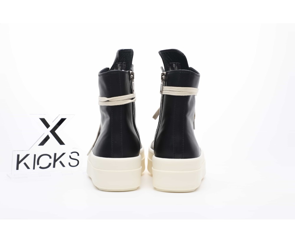 Rick Owens Mega Bumper Leather SneakersBlack Milk