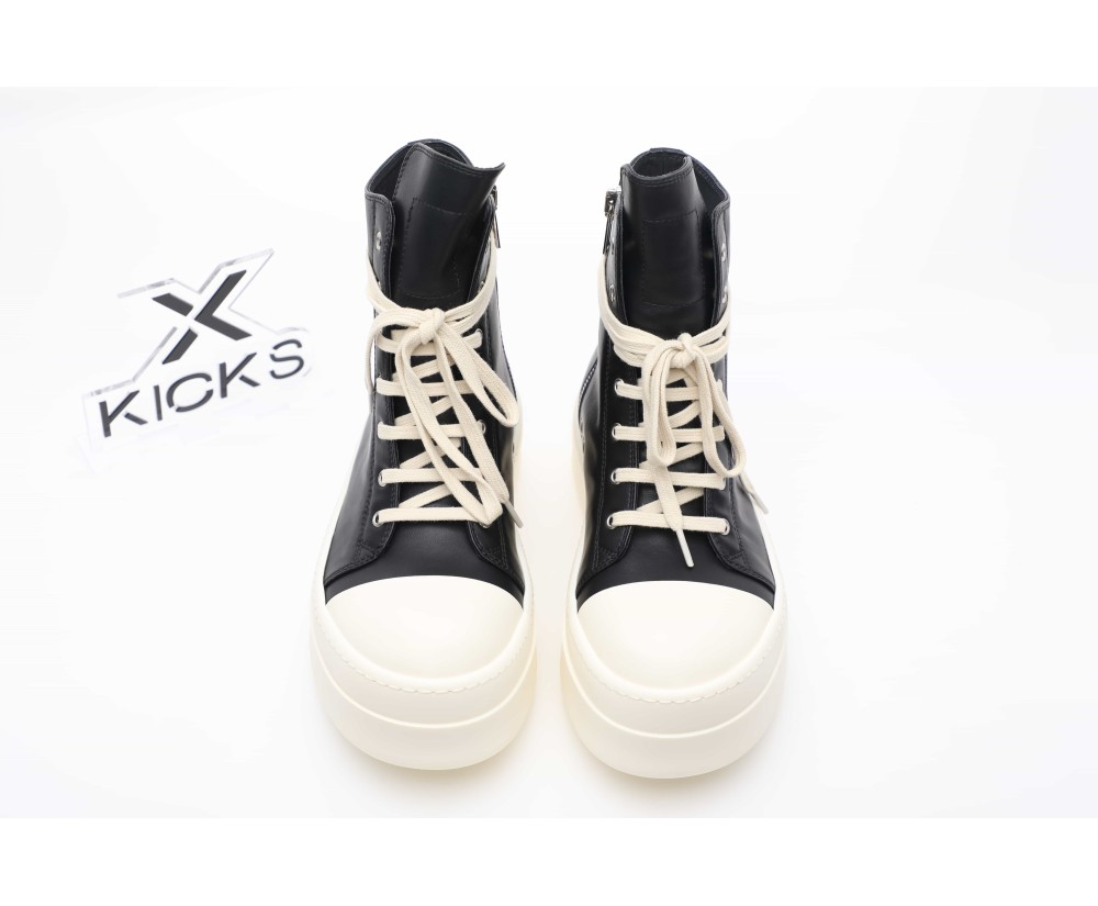 Rick Owens Mega Bumper Leather SneakersBlack Milk